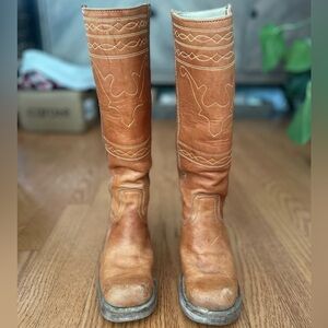 Frye Tan Leather Western Boots